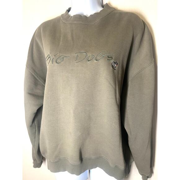 Vintage 90’s Big Dogs Spellout Sweatshirt Adult Green Crewneck Mens Size Small - Picture 11 of 11